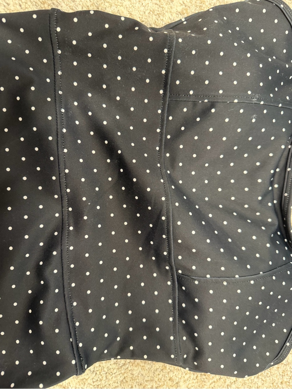 Women’s Black Polka Dot Halter Romper Swimdress - Picture 2 of 3